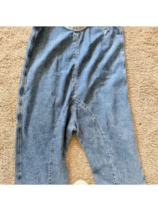 Free People We The Free High Roller Sapphire Blue Sz SMALL Free People Overalls - Picture 12 of 13